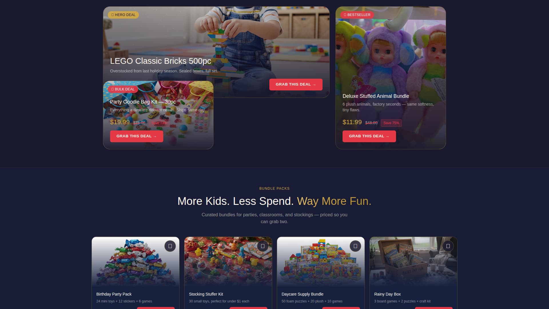 Bargain - Irresistible Toys Landing Page Template