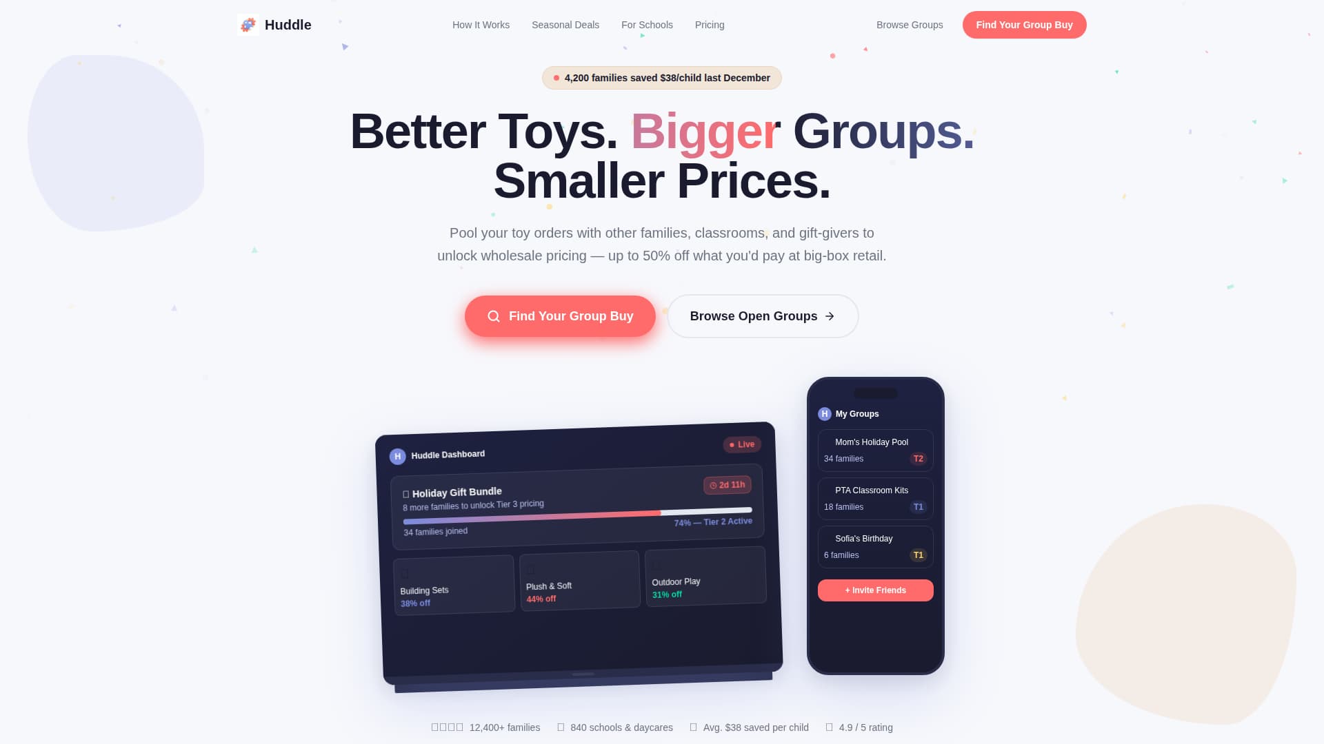 Huddle - Wholesale Toys Landing Page Template