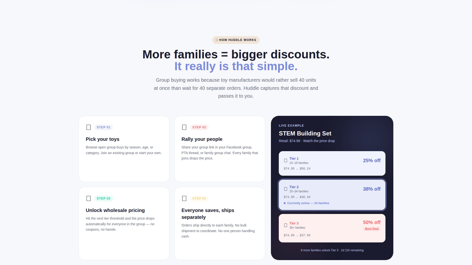 Huddle - Wholesale Toys Landing Page Template
