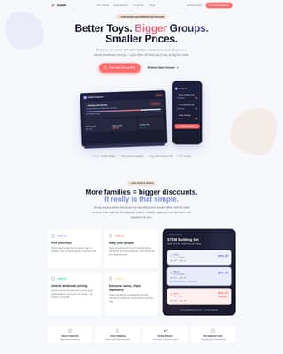 Huddle - Wholesale Toys Landing Page Template