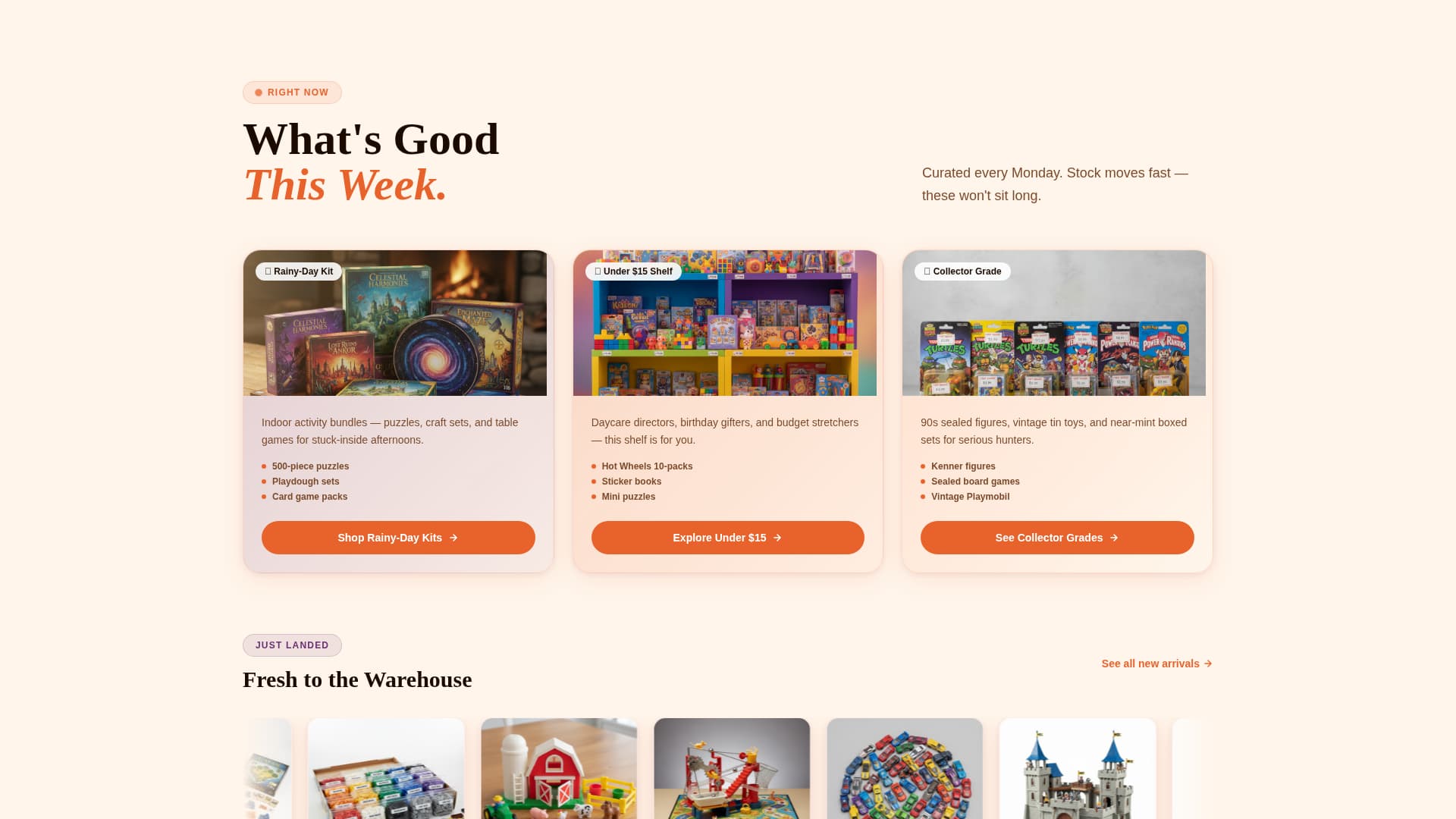 Playbox - Nostalgic Toystore Landing Page Template