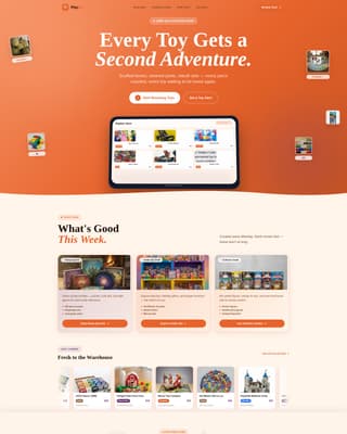 Playbox - Nostalgic Toystore Landing Page Template