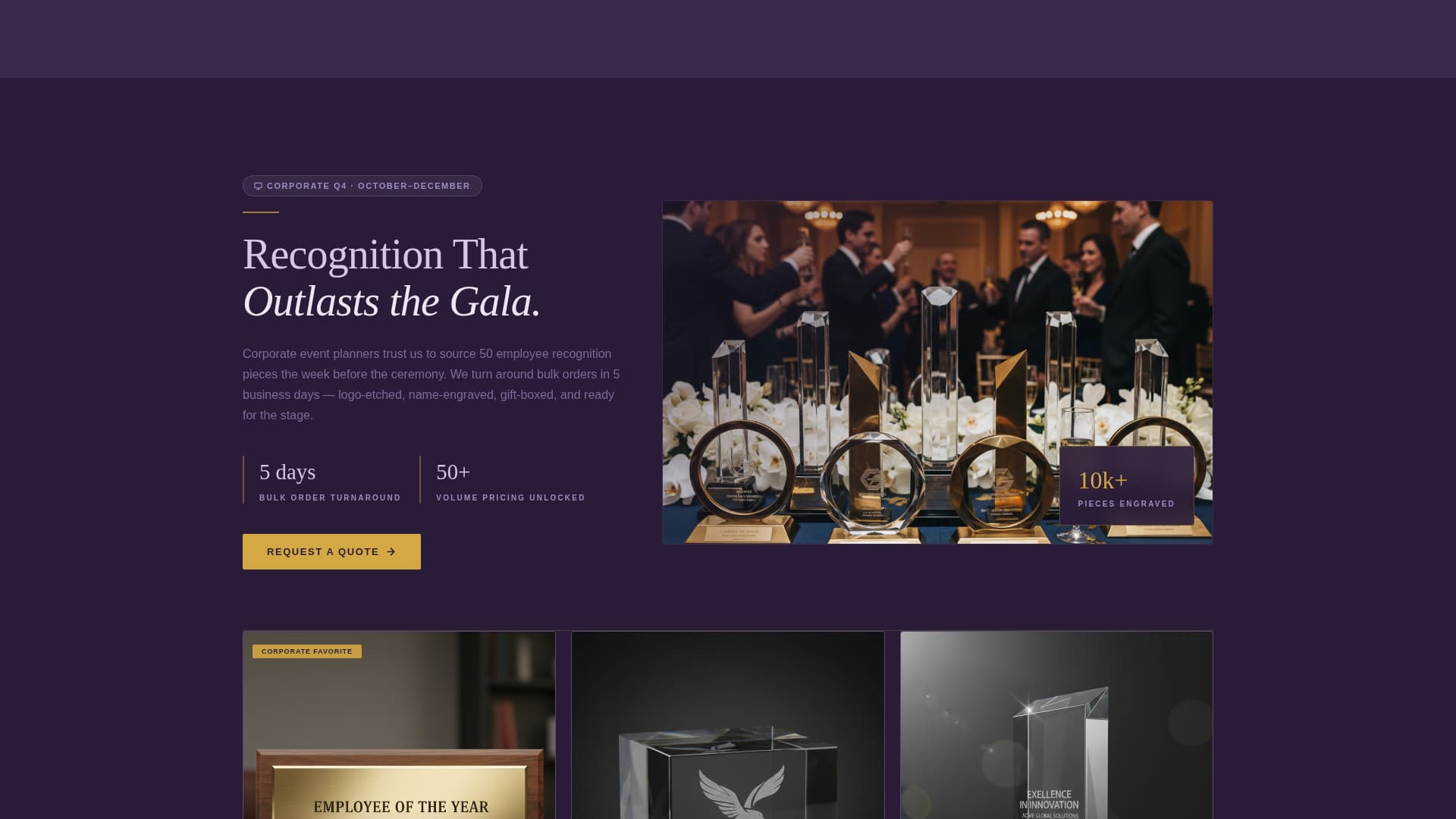 Engrave - Prestigious Awards Landing Page Template