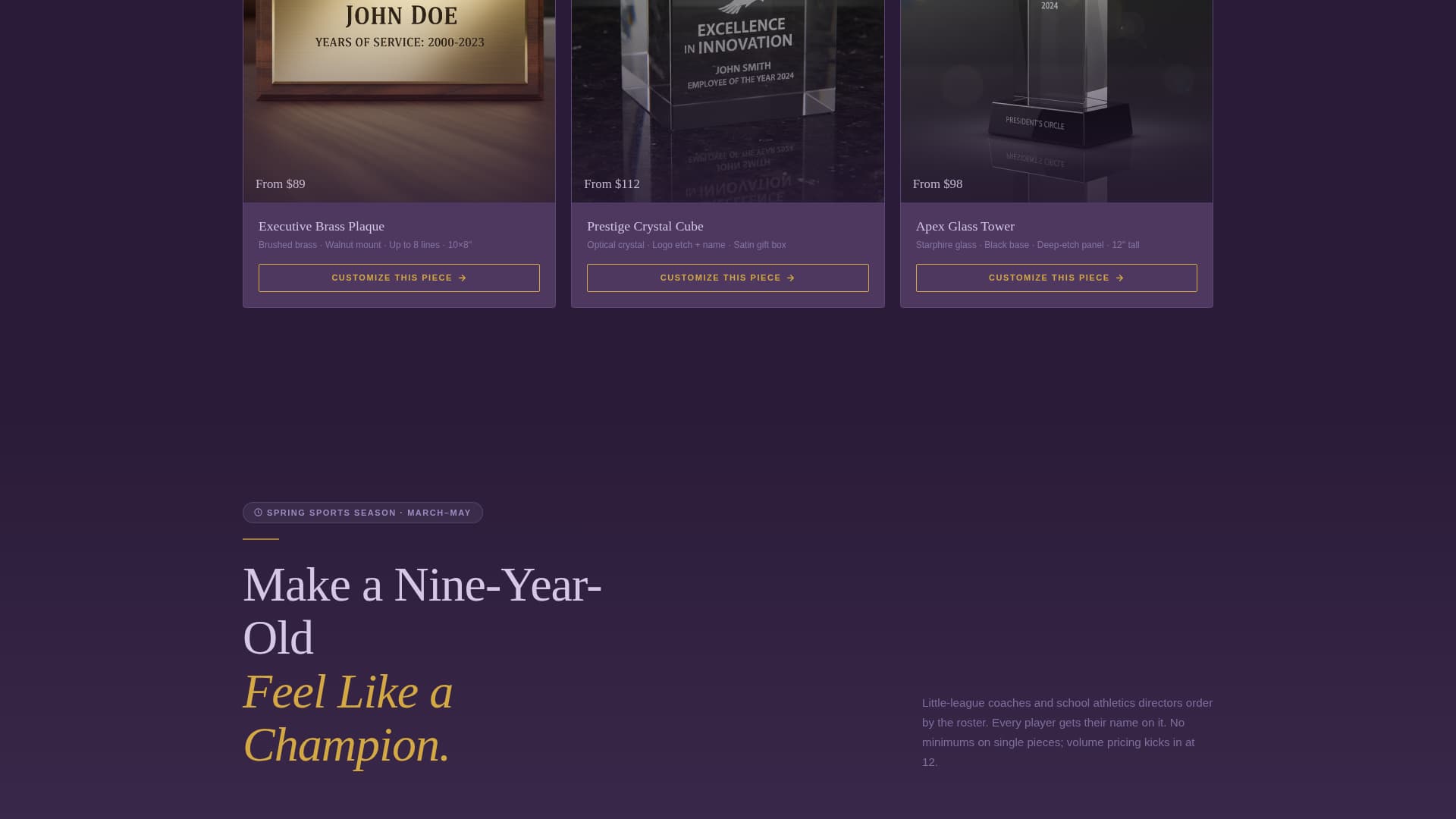 Engrave - Prestigious Awards Landing Page Template