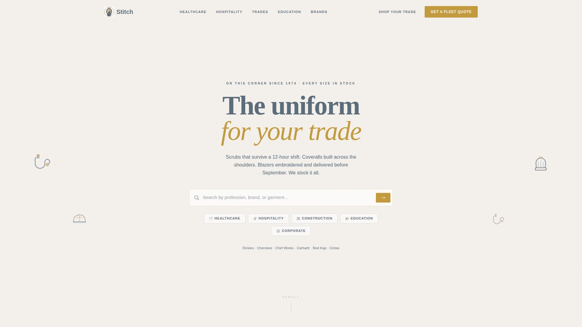 Stitch - Trusted Workwear Landing Page Template