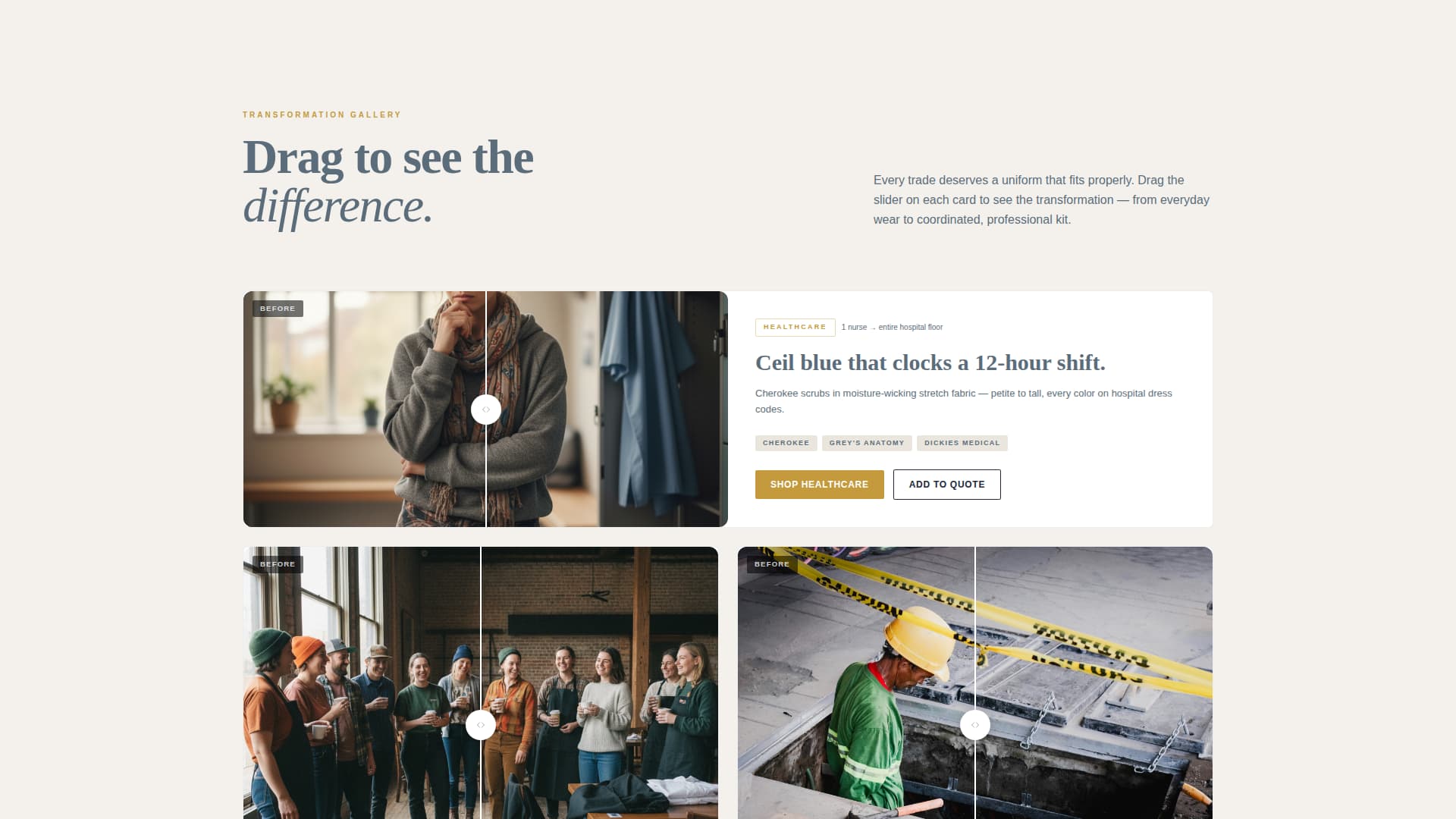 Stitch - Trusted Workwear Landing Page Template