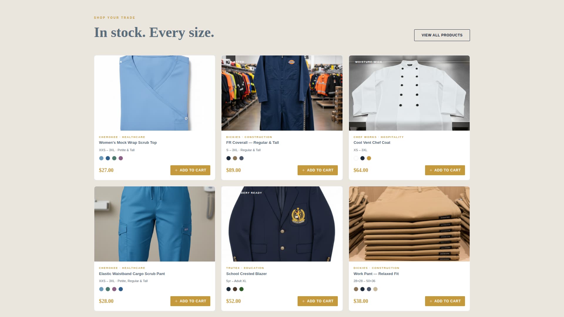 Stitch - Trusted Workwear Landing Page Template