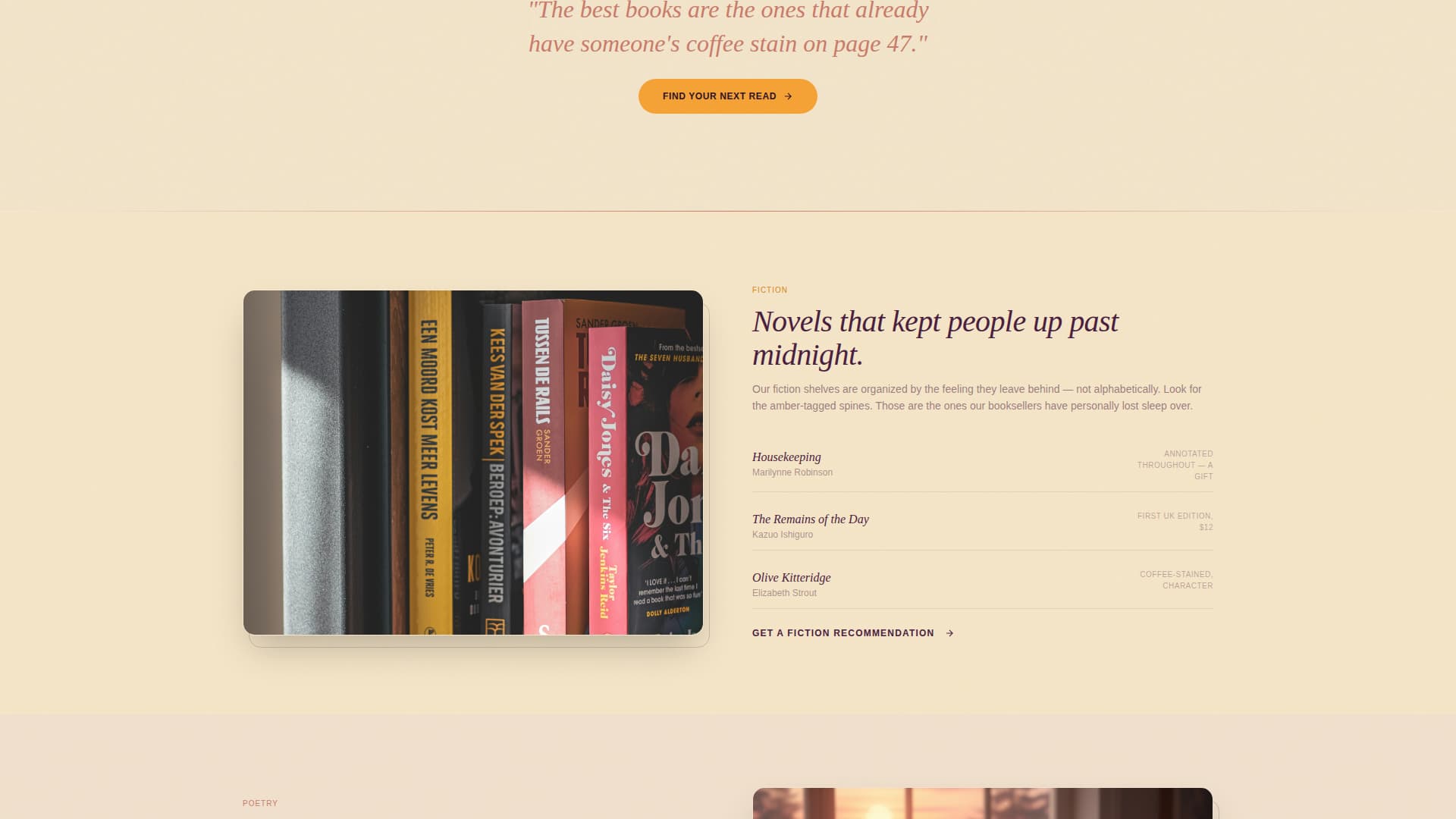 Spine - Charming Bookstore Landing Page Template