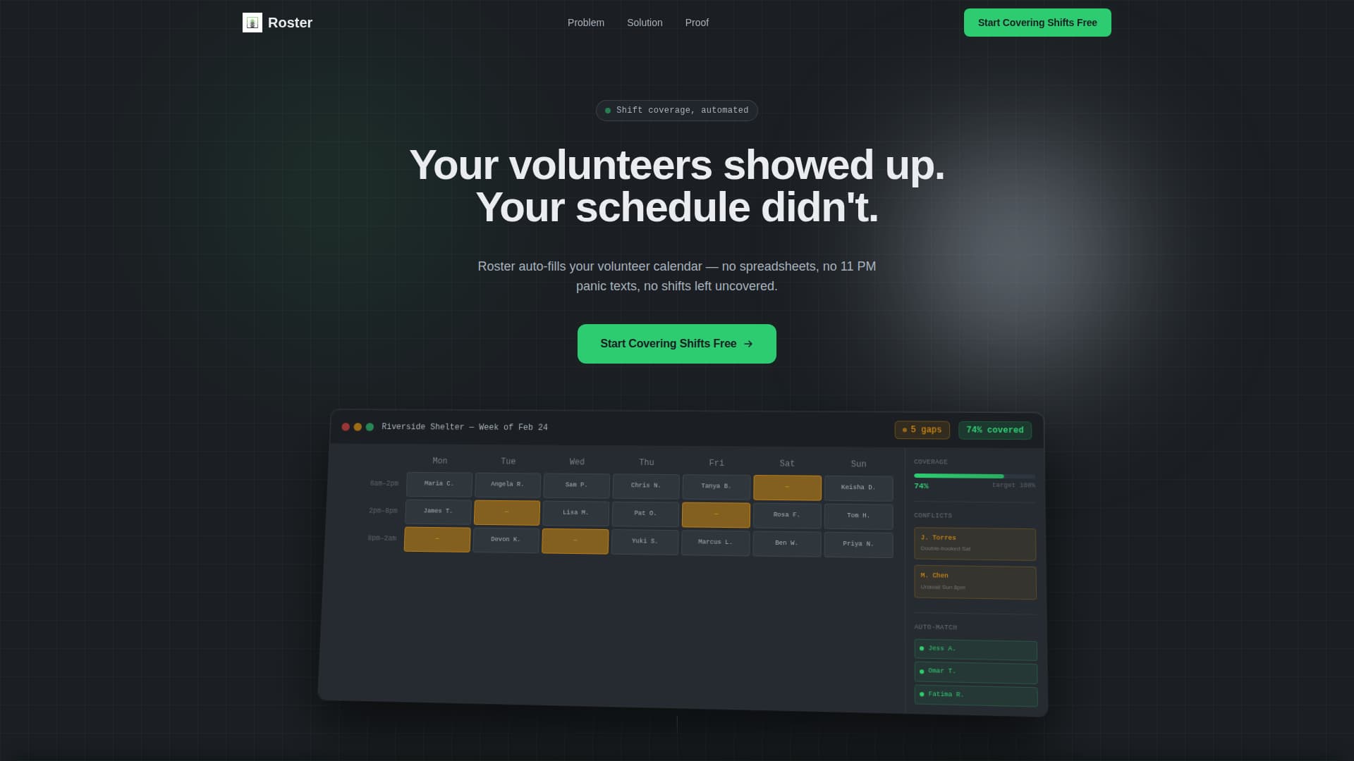 Roster - Powerful Nonprofit Landing Page Template