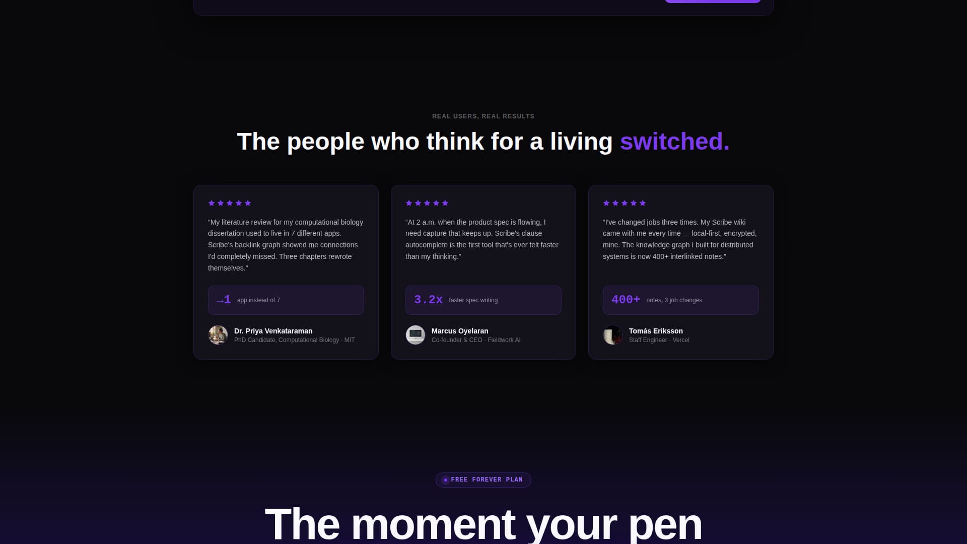 Scribe - Dynamic Notetaking Landing Page Template
