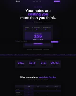 Scribe - Dynamic Notetaking Landing Page Template