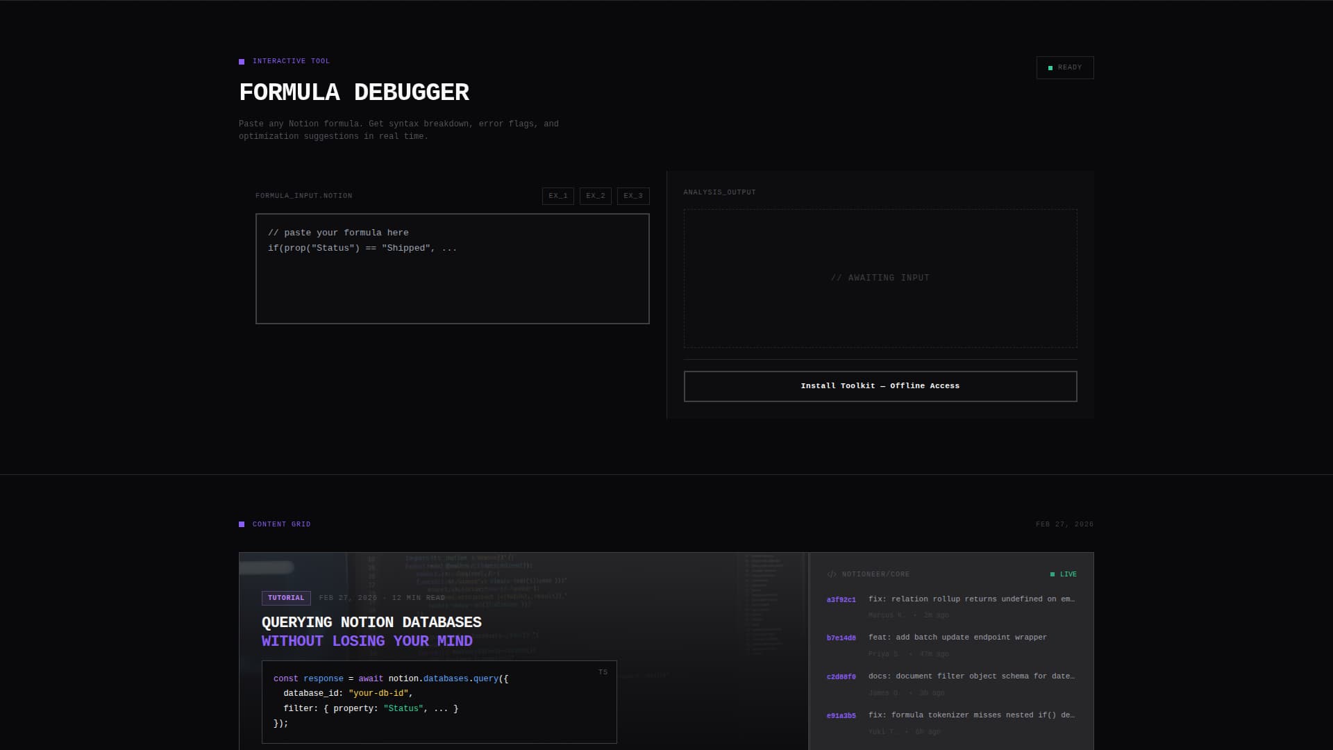 Notioneer - Powerful Developer Landing Page Template