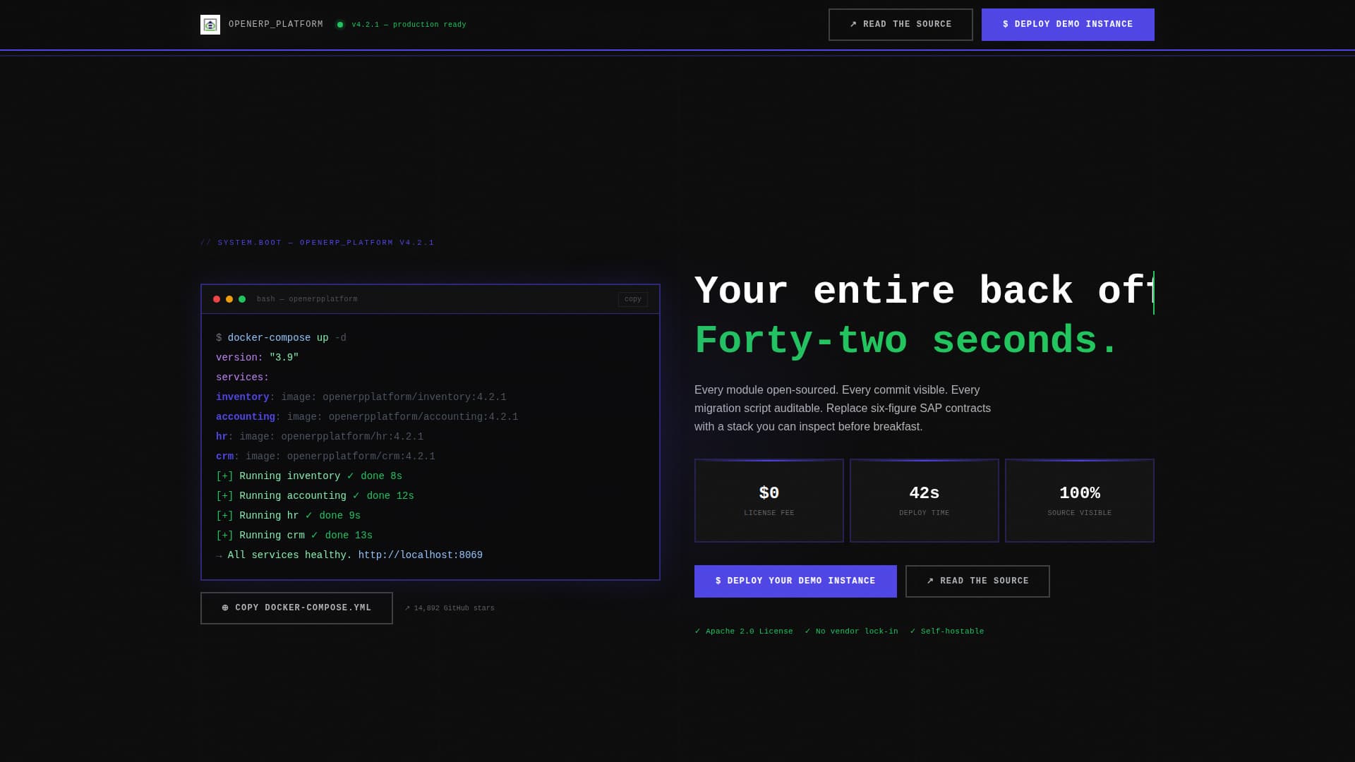 Openerp - Transparent Enterprise Landing Page Template