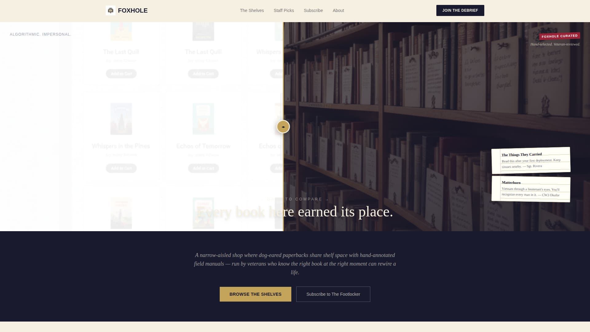 Foxhole - Curated Veteranowned Landing Page Template