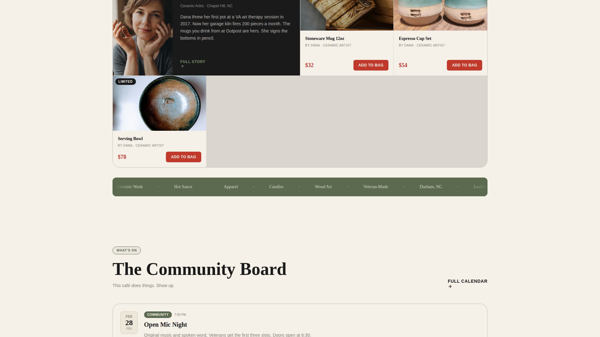 Outpost - Bold Veteranowned Landing Page Template