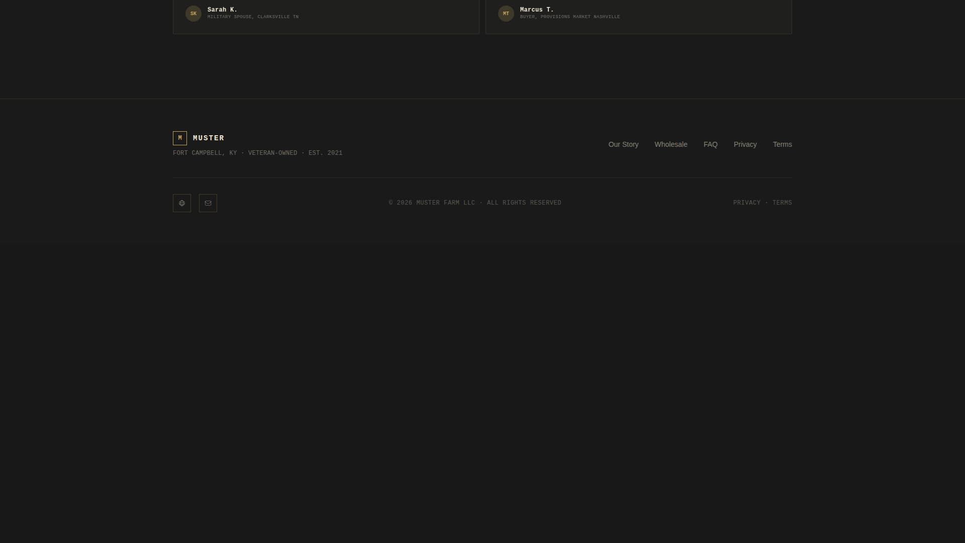 Muster - Battletested Farm Landing Page Template