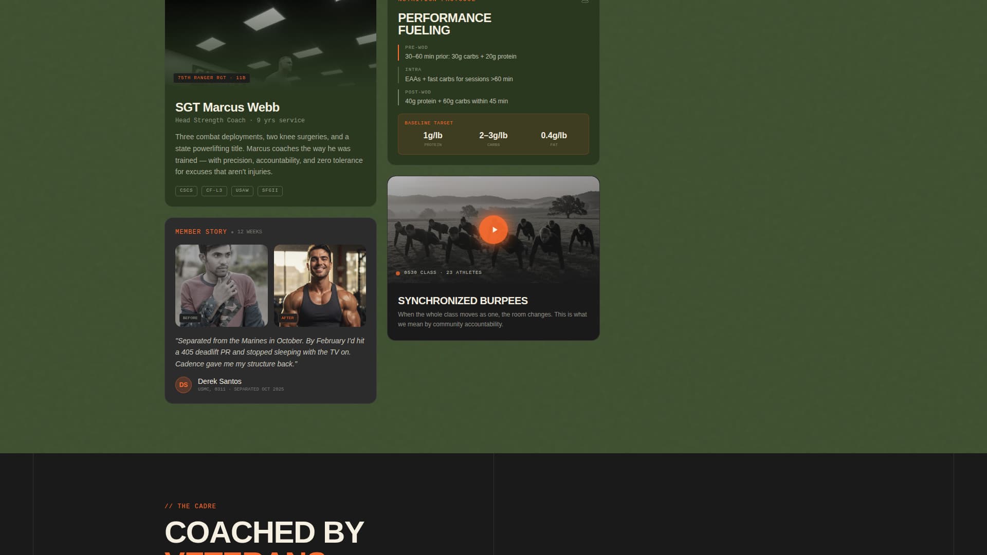 Cadence - Battlehardened Fitness Landing Page Template