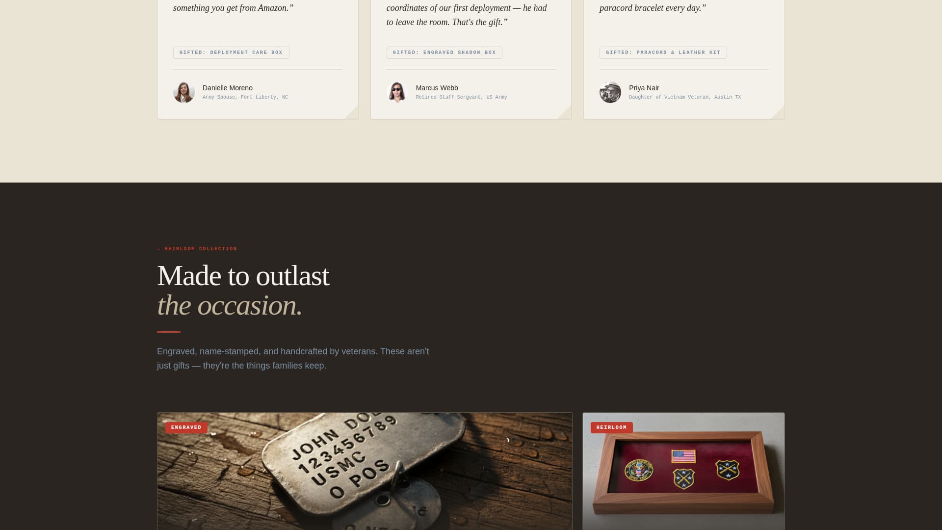 Foxhole - Heartfelt Veterans Landing Page Template