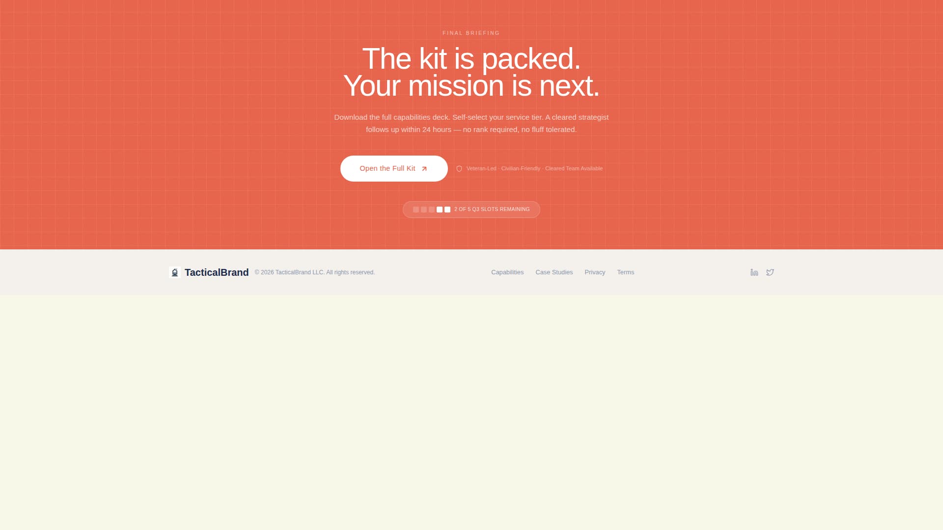 Tacticalbrand - Missiongrade Marketing Landing Page Template