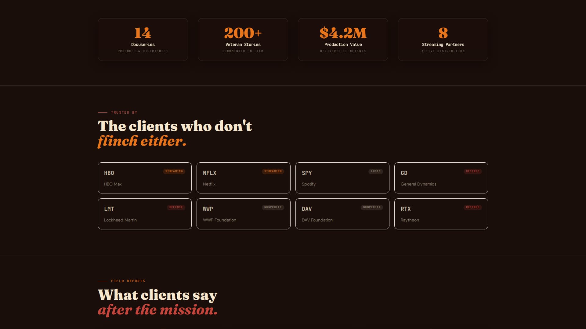 Dispatch - Bold Veteran Landing Page Template