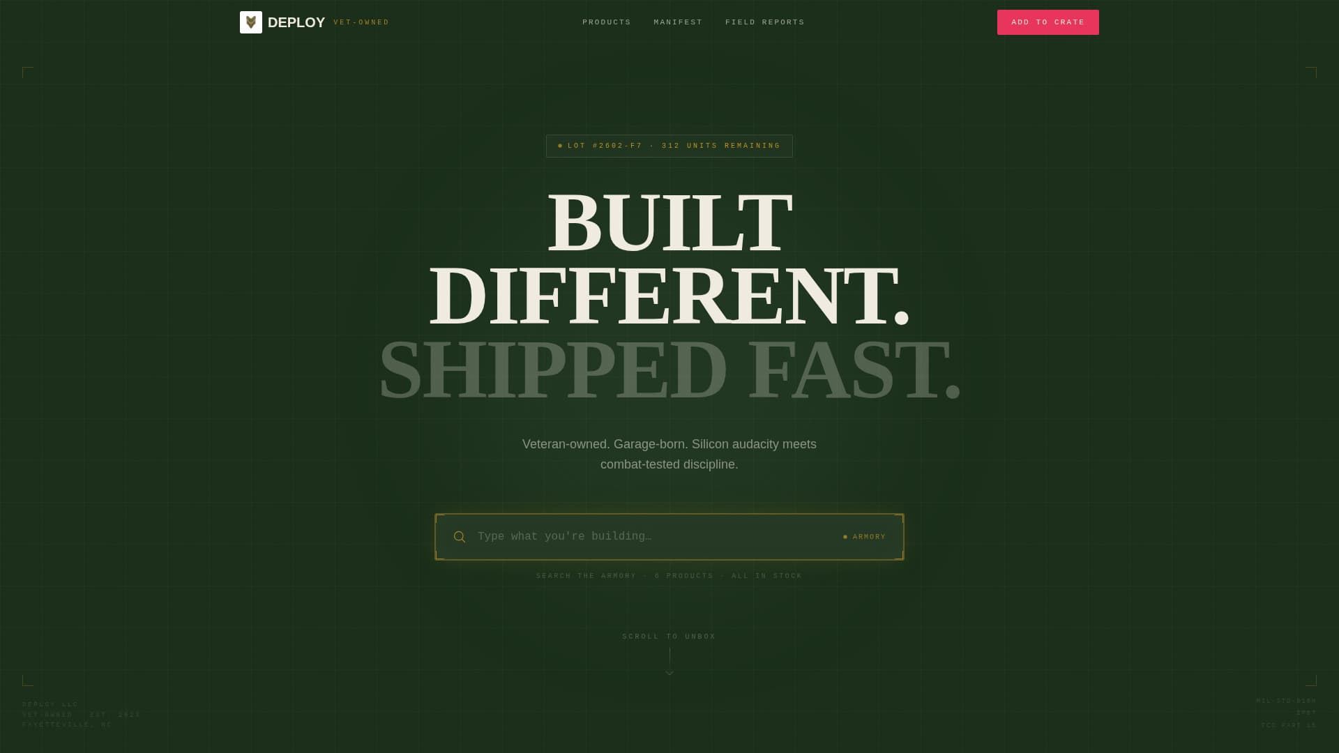 Deploy - Tactical Tech Landing Page Template