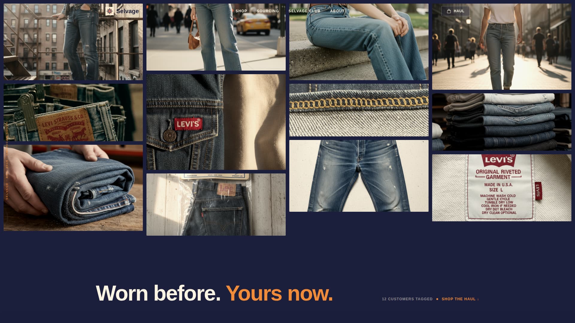 Selvage - Retro Denim Landing Page Template