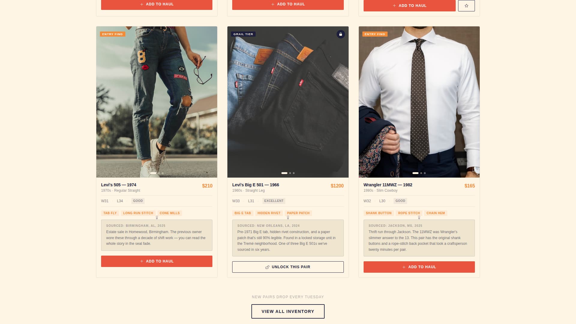 Selvage - Retro Denim Landing Page Template