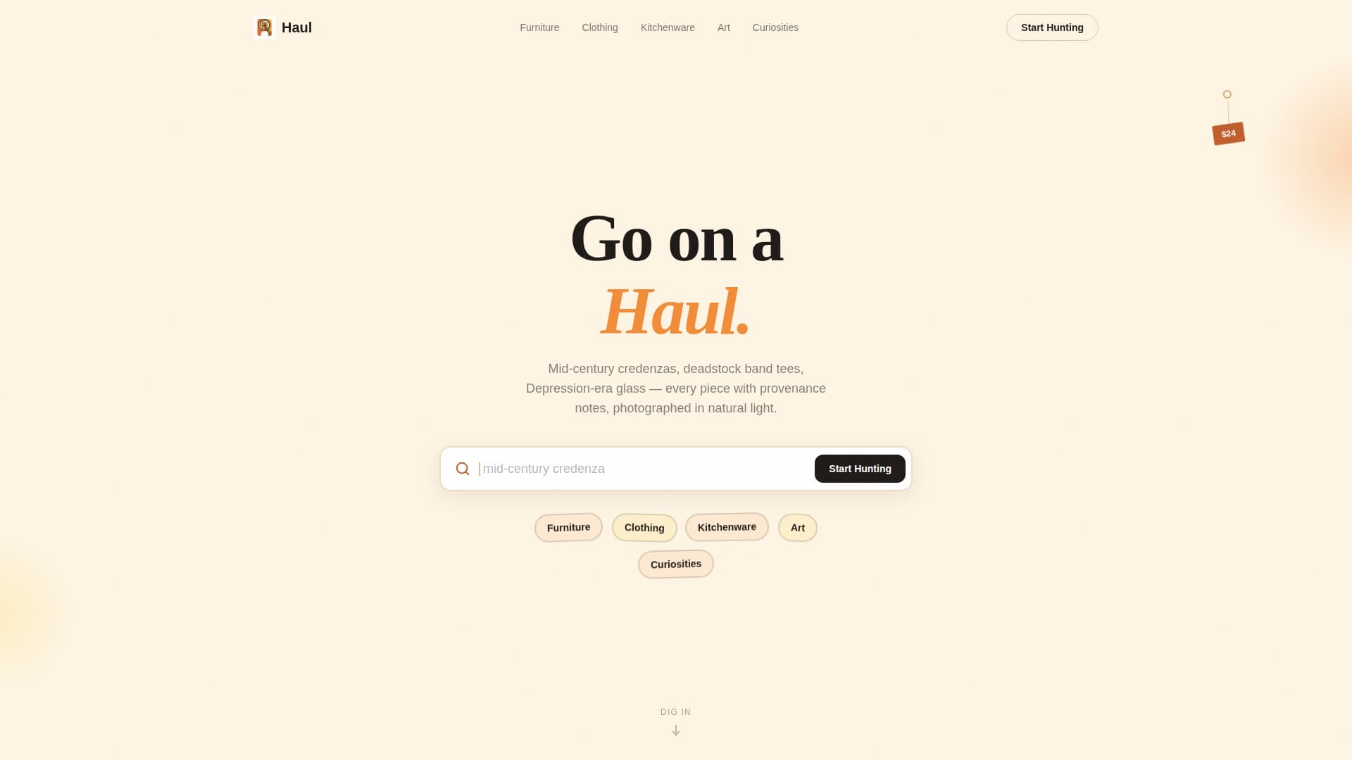 Haul - Vibrant Vintagemarketplace Landing Page Template
