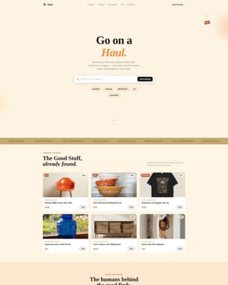 Haul - Vibrant Vintagemarketplace Landing Page Template