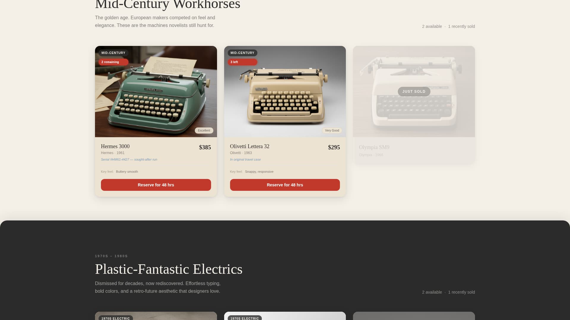 Platen - Curated Typewriter Landing Page Template