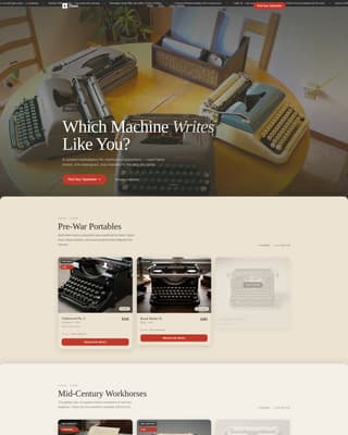 Platen - Curated Typewriter Landing Page Template