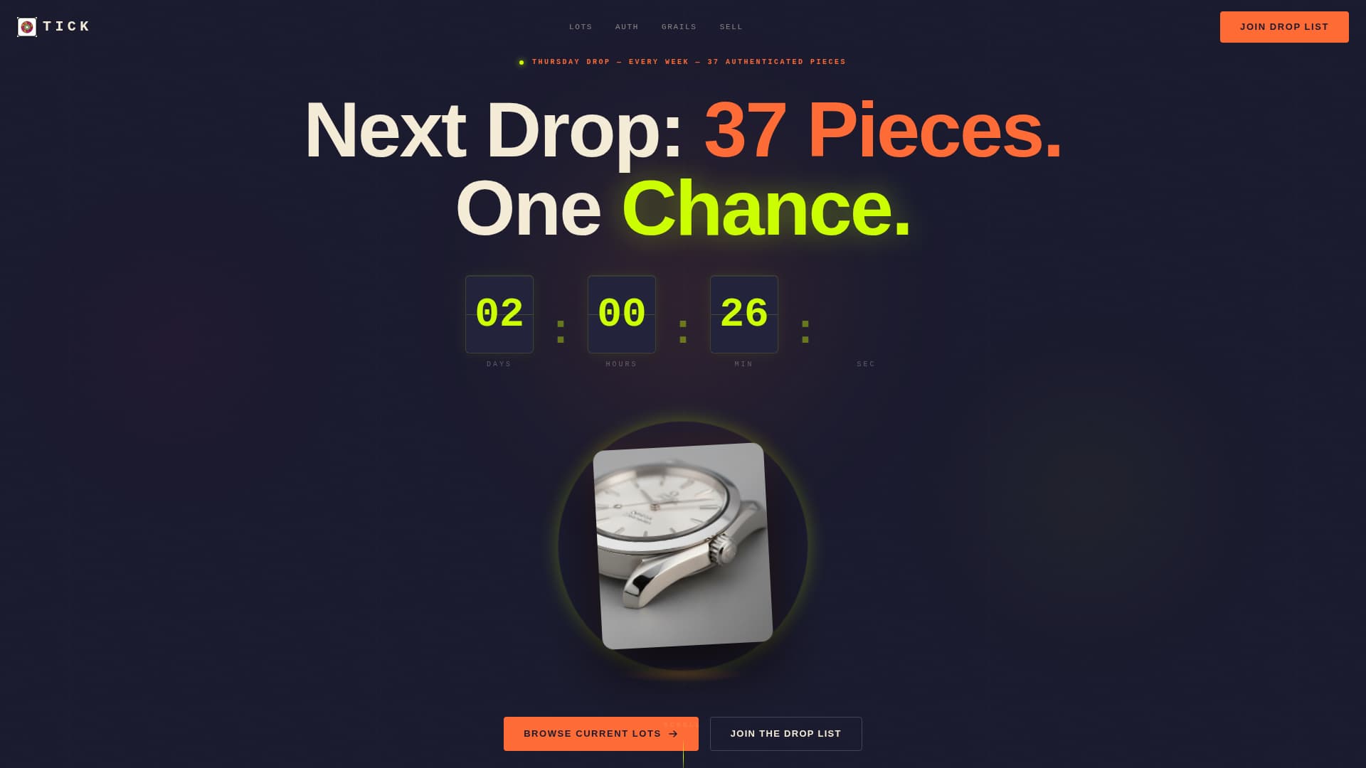 Tick - Rare Vintagewatch Landing Page Template