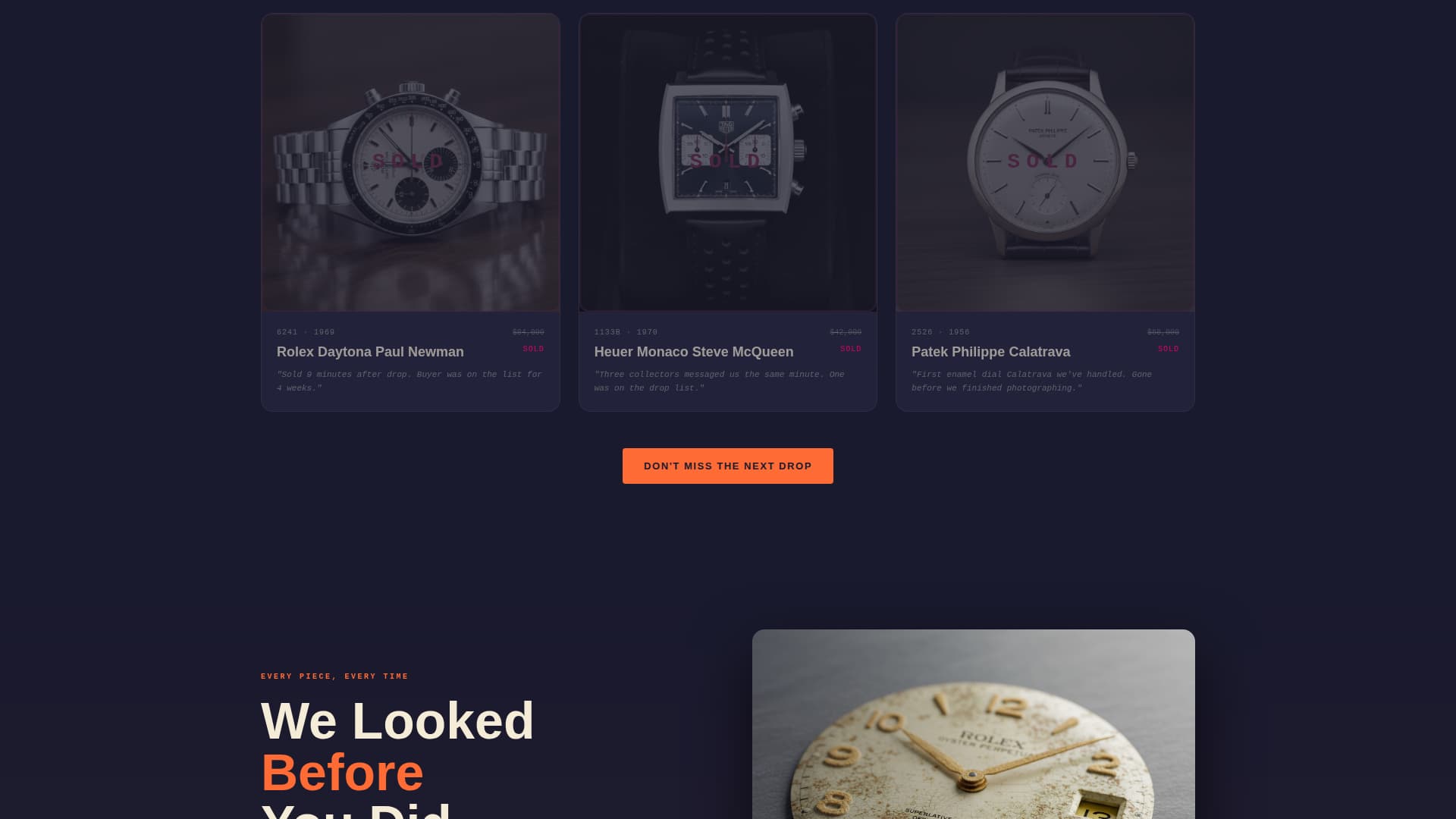 Tick - Rare Vintagewatch Landing Page Template