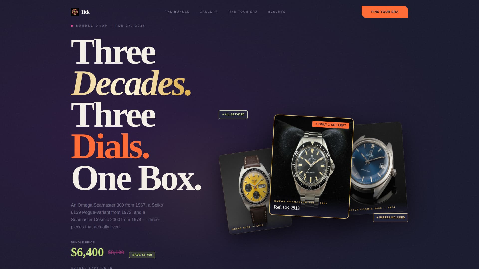 Chronograph — Premium Vintage Watch Landing Page Template