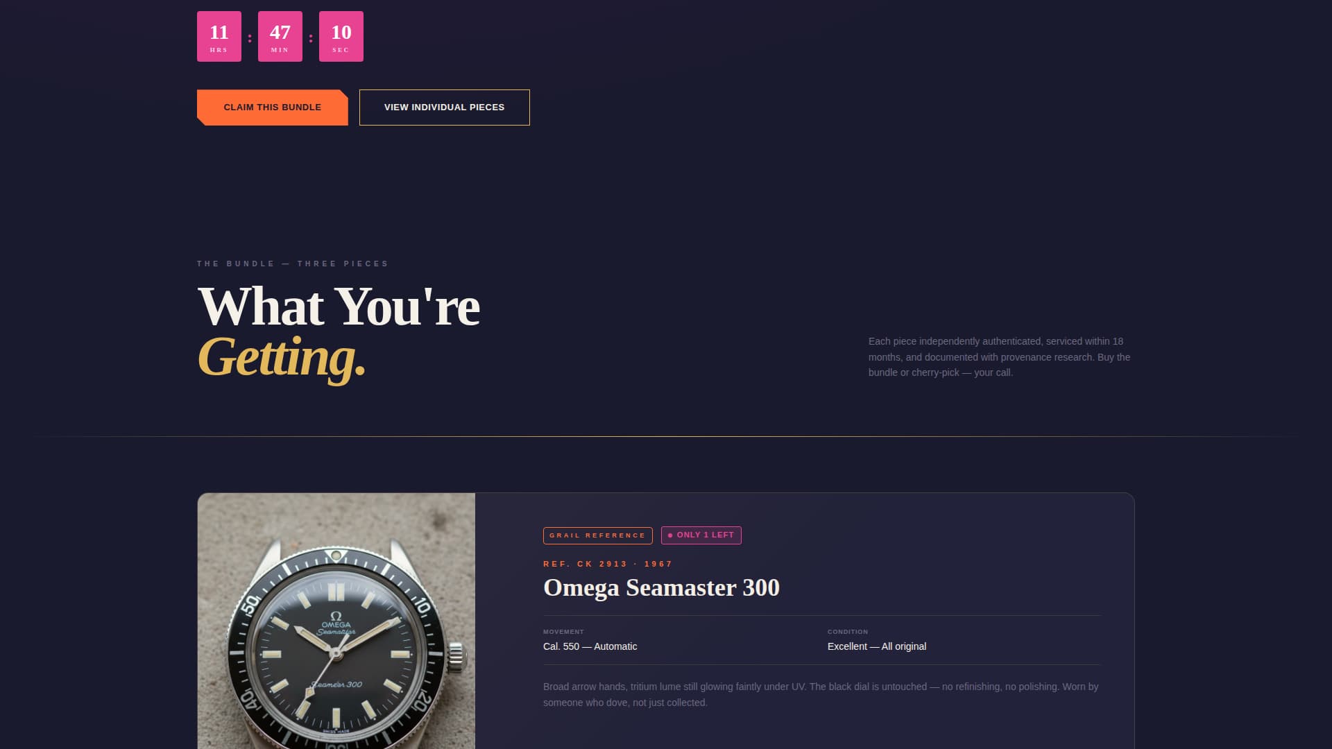 Chronograph — Premium Vintage Watch Landing Page Template