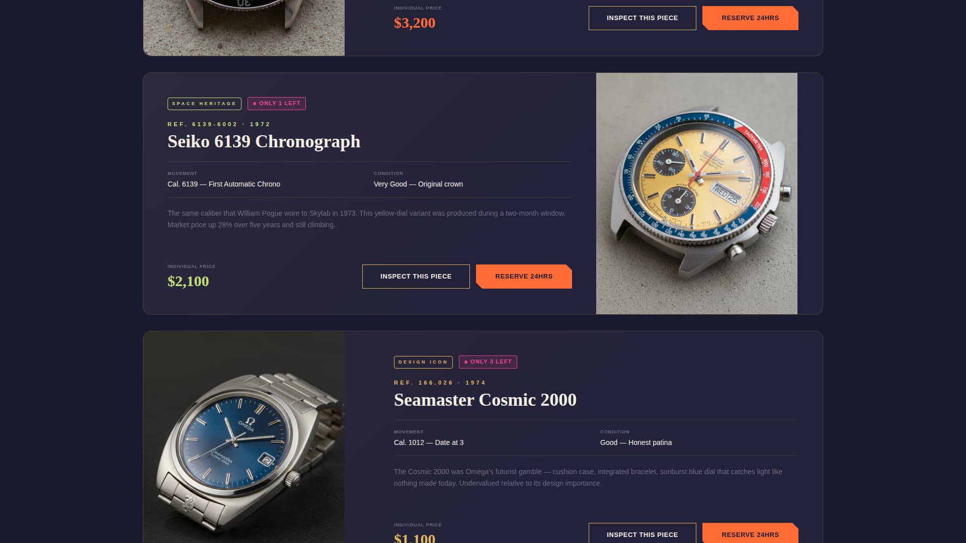Chronograph — Premium Vintage Watch Landing Page Template