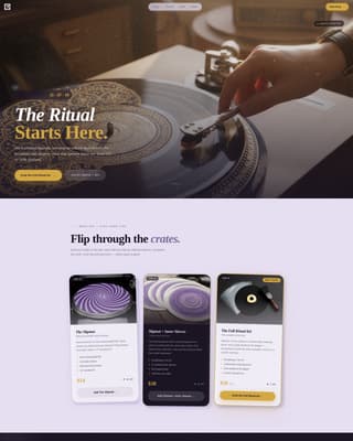 Groove - Retro Vinyl Landing Page Template