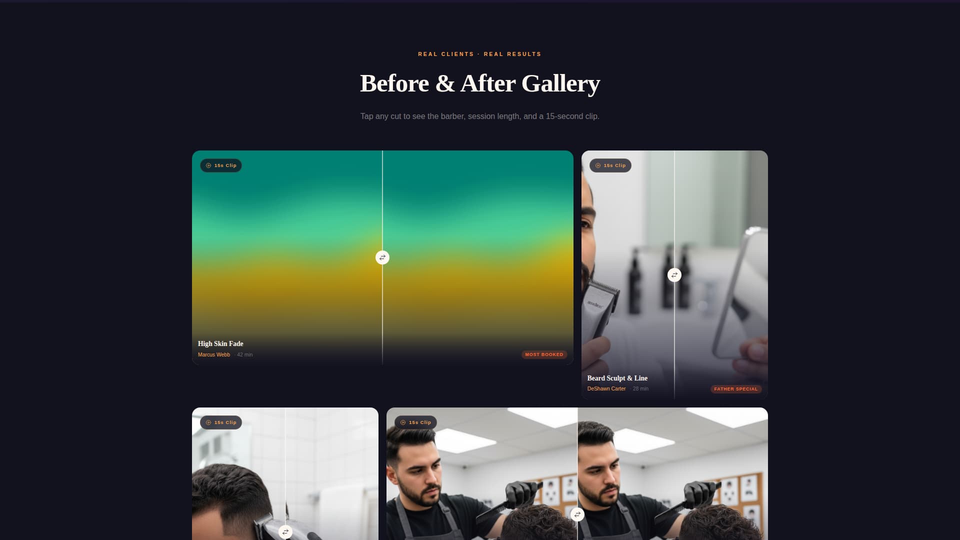 Fade - Urgent Barbershop Landing Page Template