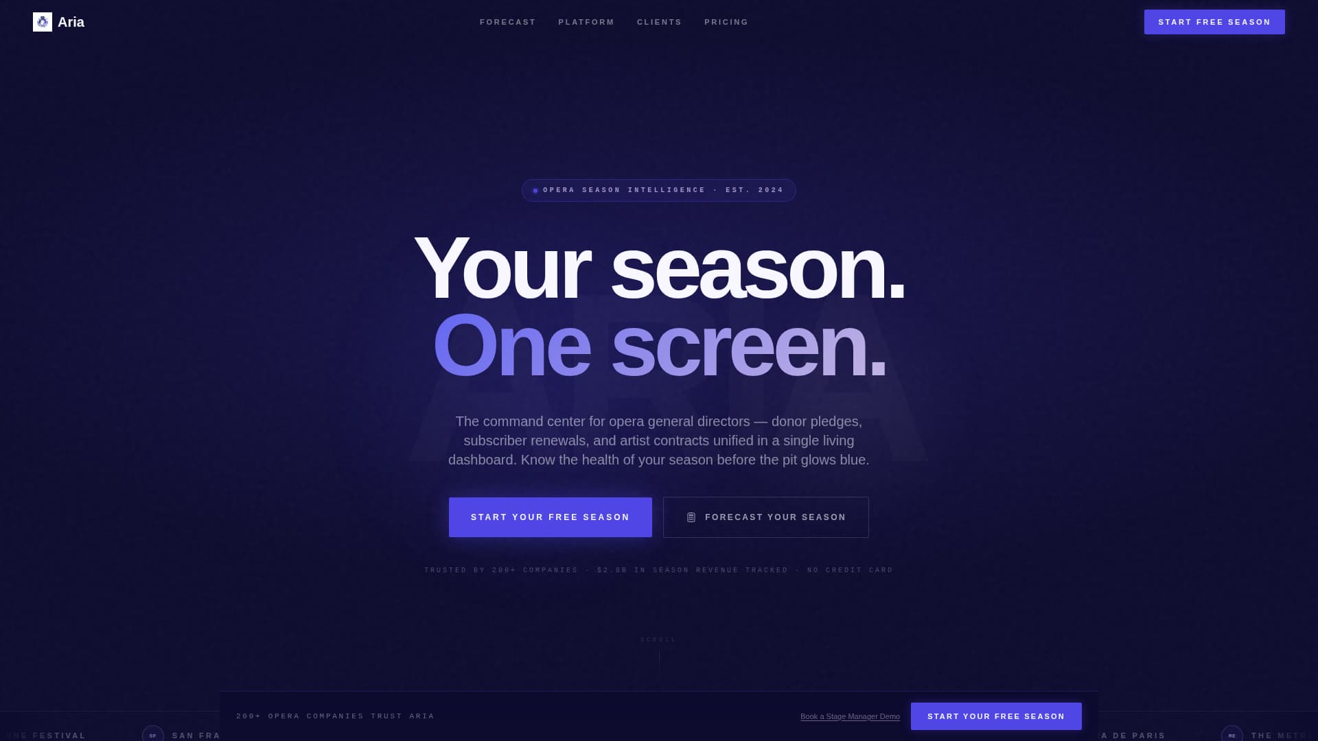 Opera Vertical SaaS Booking Website Template