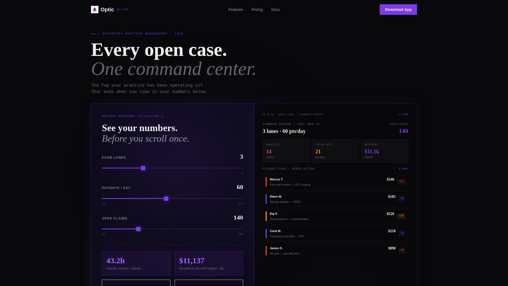 Optic - Powerful Optometry Landing Page Template