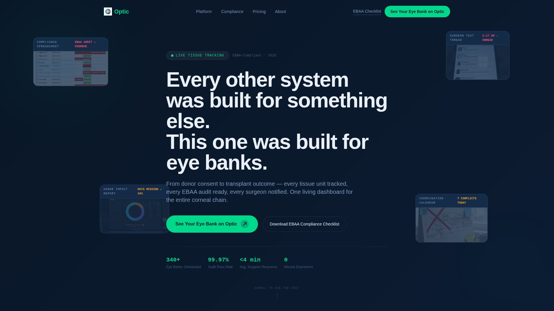 Optic - Powerful Donormanagement Landing Page Template