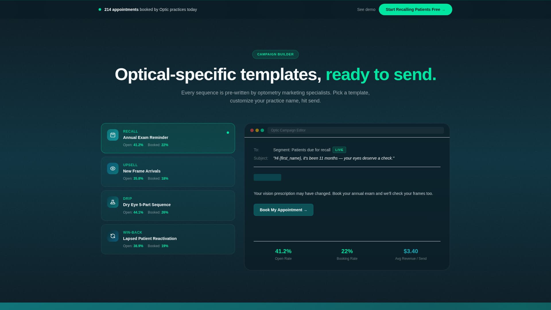 Optic - Highconverting Optometry Landing Page Template