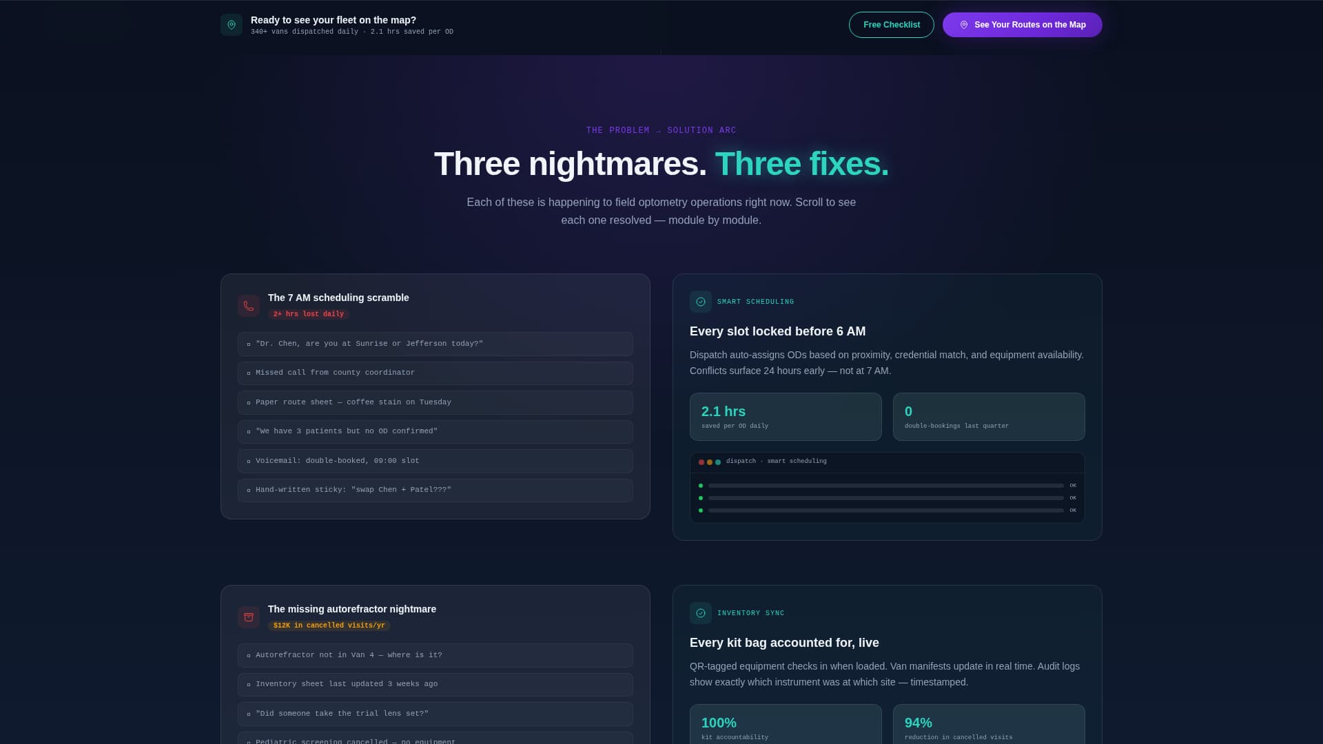 Dispatch - Powerful Optometry Landing Page Template