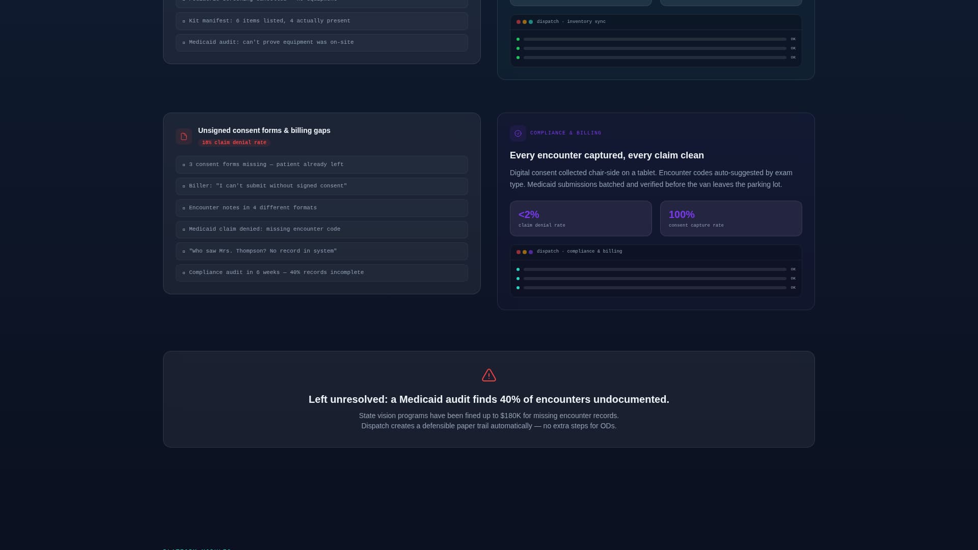 Dispatch - Powerful Optometry Landing Page Template
