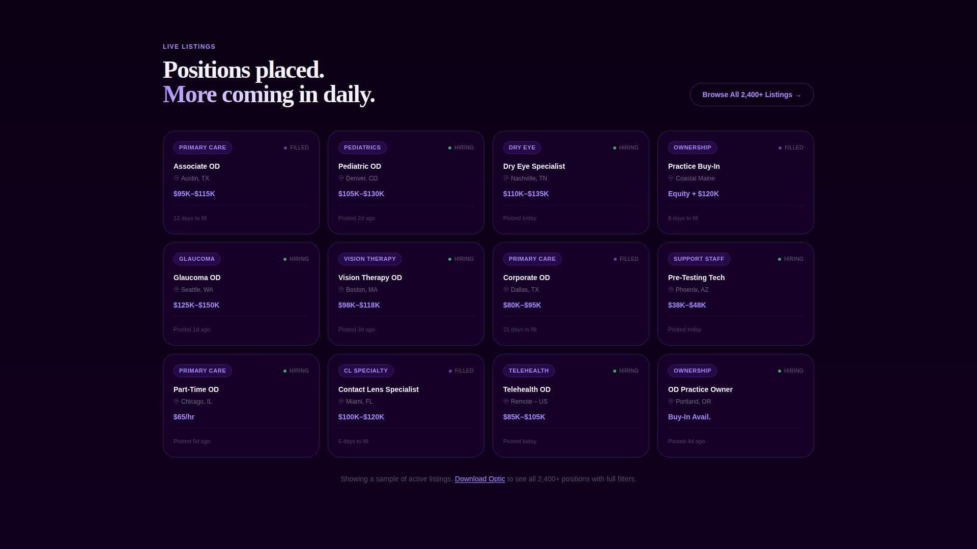 Optic - Dynamic Optometry Landing Page Template