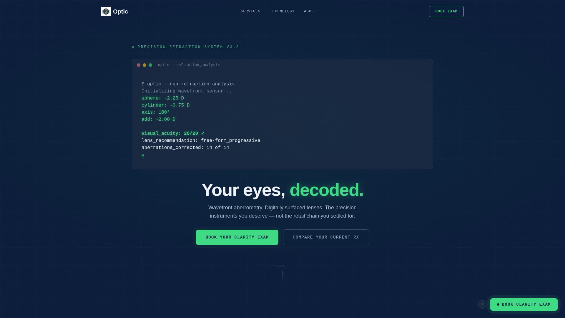 Aperture — Trusted Eyeglass Fitting Landing Page Template