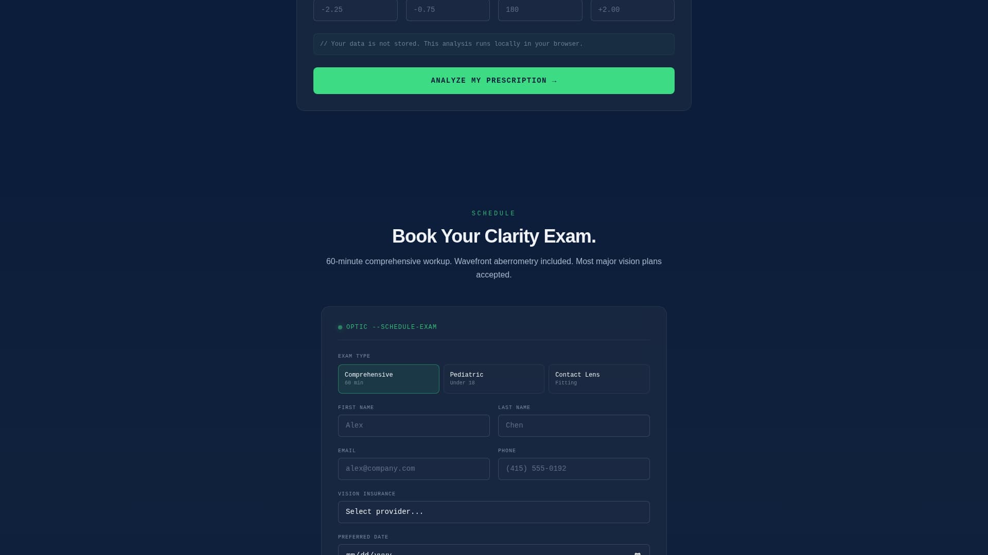 Aperture — Trusted Eyeglass Fitting Landing Page Template