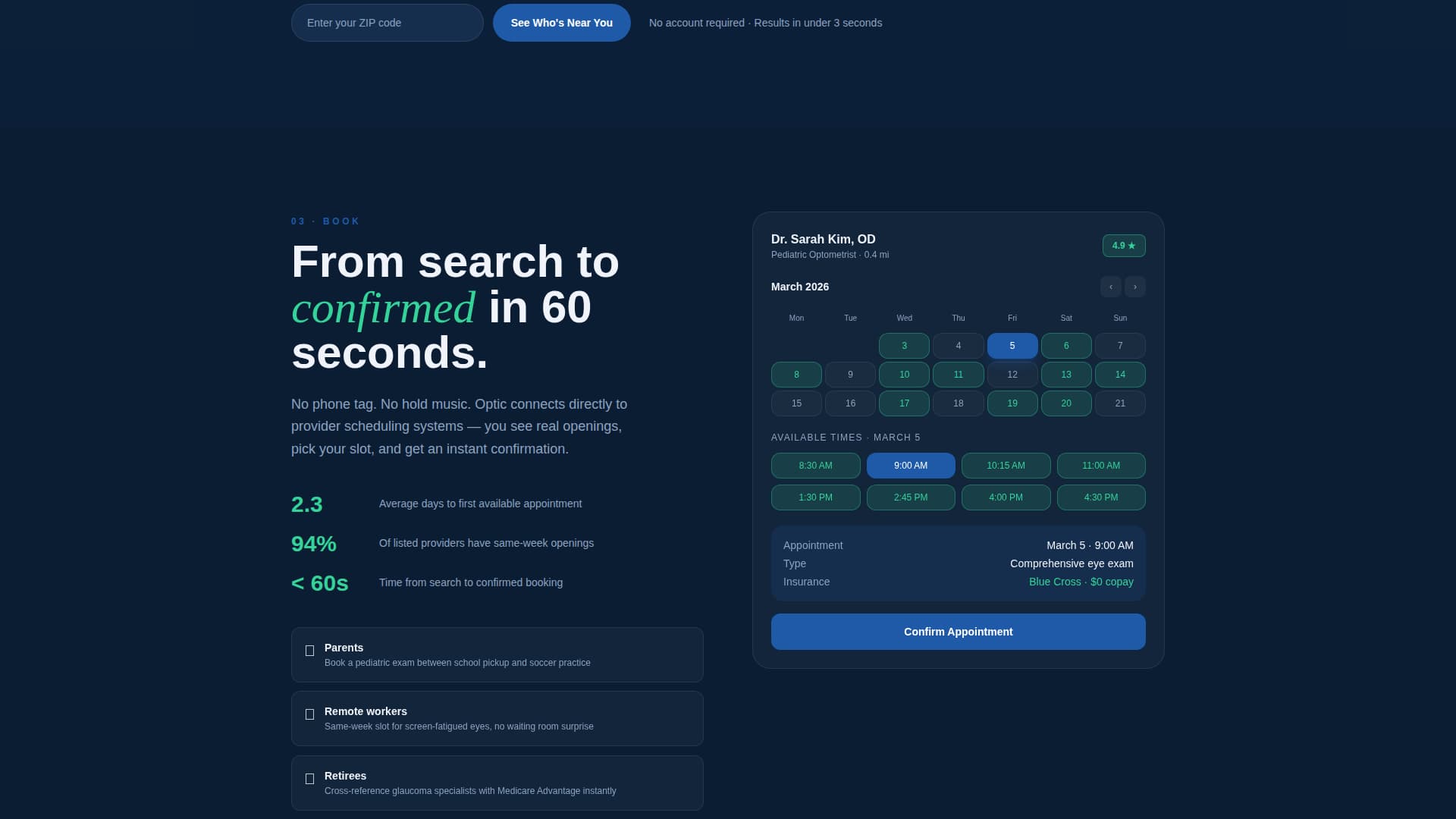 Clarity — Specialized Vision Correction Landing Page Template