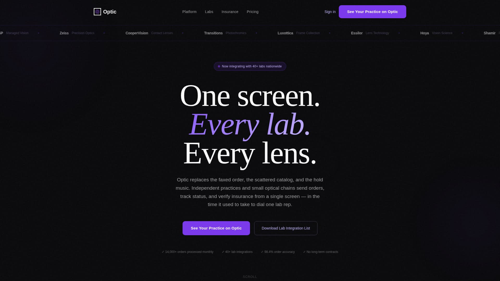 Optic - Streamlined Optometry Landing Page Template