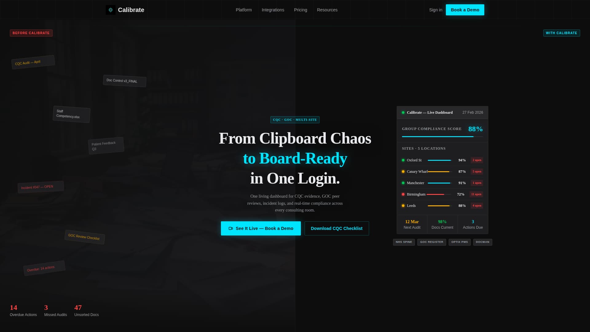Calibrate - Precision Compliance Landing Page Template